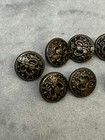 Vintage Brass Metal Buttons Eagle  Set Of 9 Ornate Decorative 16mm Birds