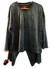 Nautica Womans 2x Teal White Dotted Velour 2 Piece Pajama Set Pockets Athleisure