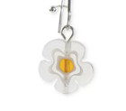 New Style   Co Silver-tone White Glass Flower Threader Drop Earrings  2  Nwt