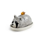 Potter s Studio Raccoon With Acorn Butter Dish