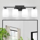 Vanity Light Black Vanity Lighting Fixture 4 Light Black And Milk Wihte Class