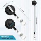 2 Pack Retractable Badge Reels With Swivel Alligator Clip Id Holder Black