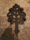 Vintage Black Cast Iron Tree Of Life Footed Trivet