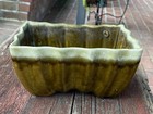 Vintage Cookson  Ceramic Pottery Planter Usa Green Glazed 6-1 2 X 4 In Mcm