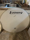Vintage 1960s 70s Ludwig 36    Inch Bass Drum Head White Marine Patina Ringo Era
