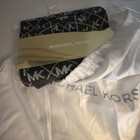 New Michael Kors Logo Black   Silver 2 Piece Scarf   Hat Set With Silvertone Bag