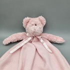 Baby Boyds Pink Bear Security Blanket Lovey Satin Letter  h  On Heart Plush 22 