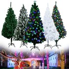 Artificial Christmas Tree Pre Lit Fiber Optic   With Led Lights   Snow Flocked