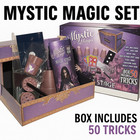 Mystic Magic Kit Set 50 Tricks Book Beginner Magician Gift Toy Wand Box Stage