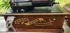 Edison Cylinder Phonograph Model H W floral Morning Glory Horn Works 