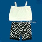 Build-a-bear Limited Too White Top  Sequins  Zebra Leggings Teddy Clothes Outfit
