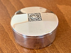 Vtg German Gilt Nickel Silver Round Pill Trinket Box Kraft Alpacca Embossed Rose