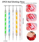Fulinjoy 5pcs Dotting Pens With 3 Pcs Nail Painting Brushes  Nail Art Design Too