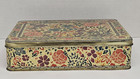 Vintage Floral Hinged Tin Box Case Mfg England