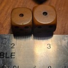 Antique Vintage Bakelite Dice  2  1 2    4  9 16th Rounded Corners Butterscotch 