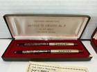 Lot Of 2 Vntg Chanel No 5 Arpege 14k Gold Filigree Perfumed Ballpoint Pen Sets