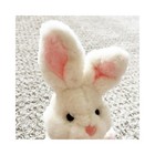 Russ Caress Soft Pets Rabbit Bunny Bumper White Pink Ears 8  Easter Vintage New