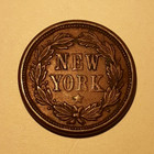 1863 Civil War Token Washington W new York In Wreath Vf  Details