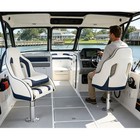 Northcaptain High Back Captain Seat For Boats Pontoon Chair white navy Blue