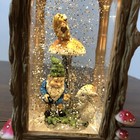 Gnome Mushroom House With Squirrel And Bunny Lighted Glitter Swirl Snow Globe