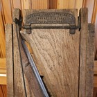 Antique C 1890 Arcadia Food Slicer Kitchen Tool  Cast Iron   Oak Wood Primitive 