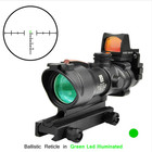 Tactical 4x32 Acog Rifle True Fiber Optic Scope Red green Illuminated Crosshair