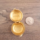 Vintage Houbigant Solid Perfume Compact Gold-tone Mosaic Cobblestone Case  1 5 