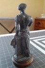 Antique Victorian Cast Metal Statue Elizabethan Sculptor Shakespeare Wooden Base