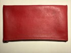 Vintage Red  Vinyl Bank Zipper Deposit Bag Liberty  Bank Houston Tx 1970s