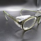 Vintage Bouton Safety Glasses Eyeglass Frames Gray Green With Side Shields 6 3 4