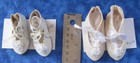 17 Pair White Shoes For Antique Vintage Dolls Varied Sizes Leather Fabric Vinyl