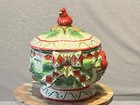 Vintage Tureen Cardinal  Cracker Barrel Plaid Red  Green  Holiday Theme Ex Cond