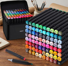 80 Color Alcohol Art Marker Set Dual Tip Sketch Pen Permanent Manga Illustration
