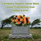 Headstone Flowers Saddle - Spring Grave Cemetery Gravestone Tombstone Gravesi   