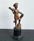 Antique 19thc Echte Bronce Austria Vienna Bronze Figurine Boy With Books