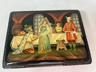 Russian Lacquer Vintage Hand Painted Box Signed 6    X 2 5   