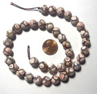 10 Mm Tibetan Dzi Agate Faceted Beads 15   White rust Strand Below Wholesale