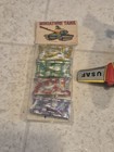Vintage Tin Litho 2 Sets Miniature Tanks  army  1 Japan Friction Plane