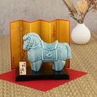 Lucky Celadon Blue-glazed    fukuuma    Horse Figurine  true Celadon 