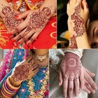 8 Sheets Brown Henna Tattoos Temporary Stickers Women Body Art Stickers For W   