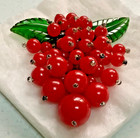 Miriam Haskell Lg Bakelite Grape Berries Vintage Dress Clip Red Green Verified