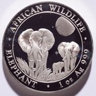 2014 Somali Republic Silver 100 Shillings Elephant