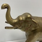 Vintage Brass Elephant Statue Beautiful Patina Trunk Up  9   x10    4 lbs