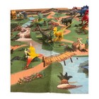 Toy Dinosaurs Lot Of 25 Pieces Action Figures Large Scenery Play Mat Storage Bag