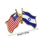 Pack Of 20 Support Israel And Usa Crossed Friendship Flag Lapel Pin