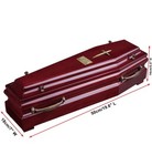 Beautiful  Wood Casket With Gold Cross And Handles Funeral Ashes Urn