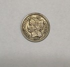 1866 3 Cent Nickel Coin Piece Full Liberty And Nice Details Civil War Era Coin