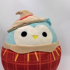 Squishmallows Winston Owl Scarecrow Kids Blue Red Excellent Fall Plush 15   