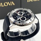 Bulova Marine Star 98b127 Men s Watch 44mm Black Dial Black Rubber Strap Quartz