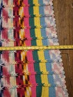 Vtg Crochet Loose Knit Afghan Throw Blanket Stripe 65  X 40  Multi-color 